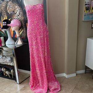 Pink Sequin Maxi Gown NWT